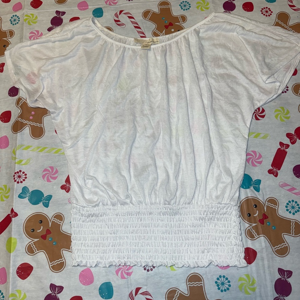 Derek Heart while blouse medium EUC